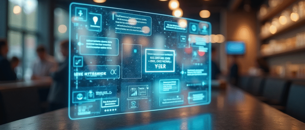 Interface de chatbot com inteligência artificial ativa em loja, automatizando o atendimento ao cliente sem presença humana.