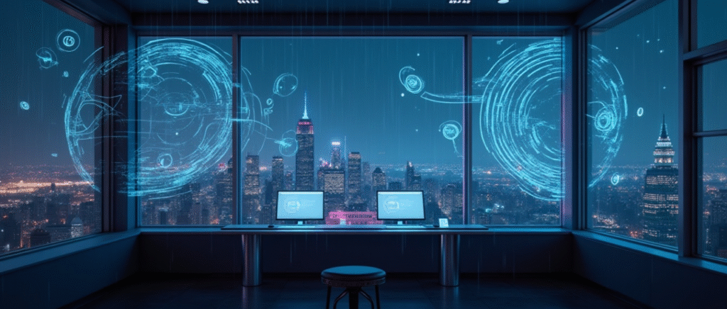 Negócio solo com IA para automatizar negócios digitais em ambiente moderno